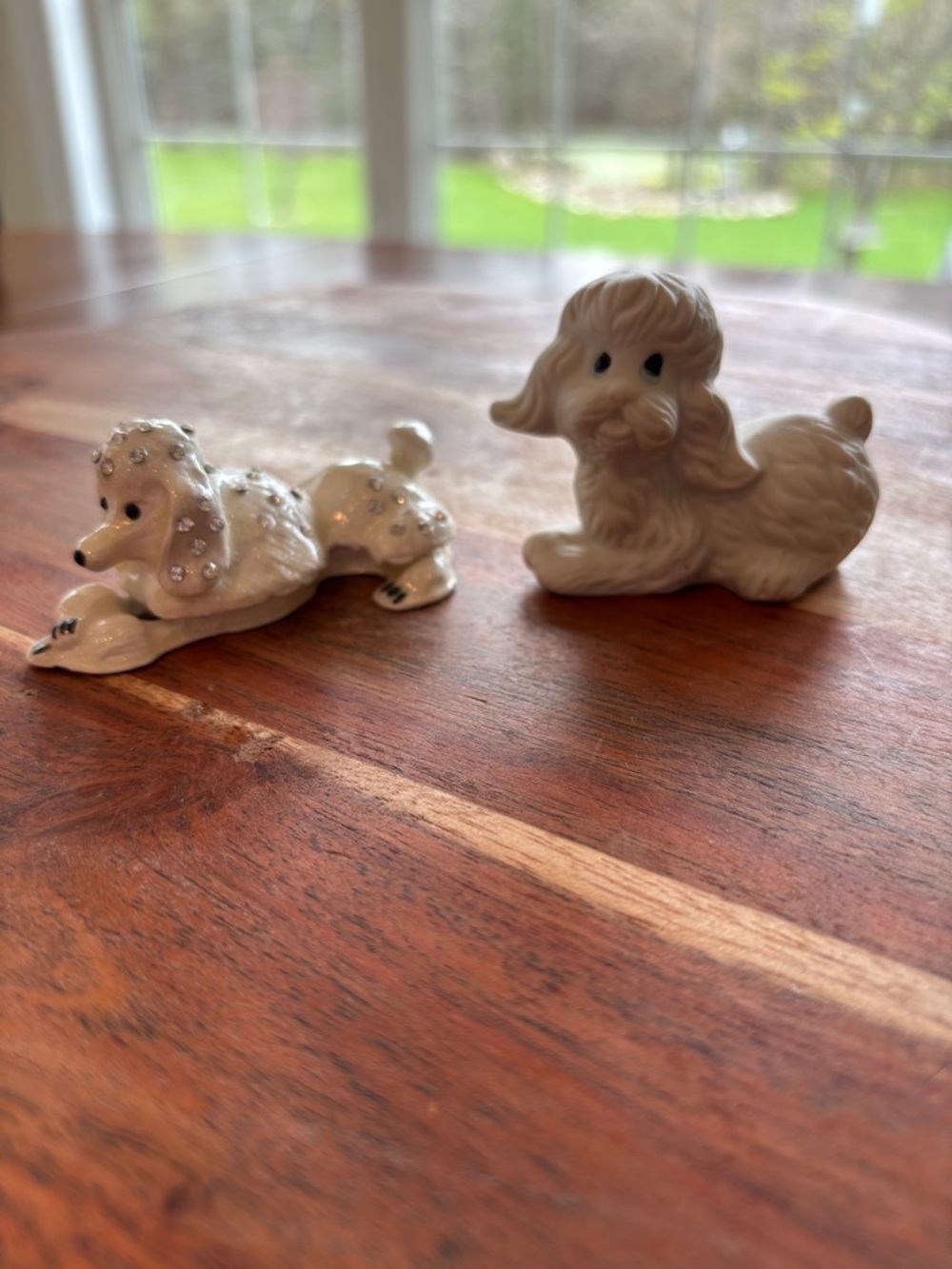 White Ceramic Poodle Figurines - Pair‎